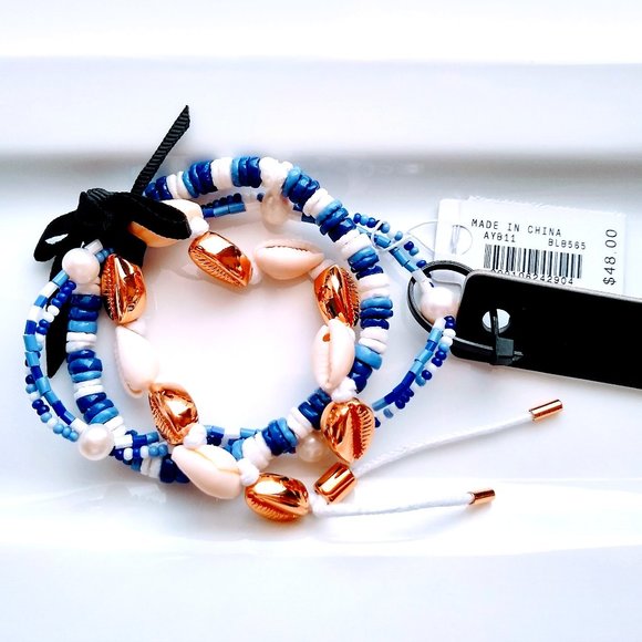 J CREW Seaside bracelet Set in Bright Ocean Blue - Picture 2 of 11